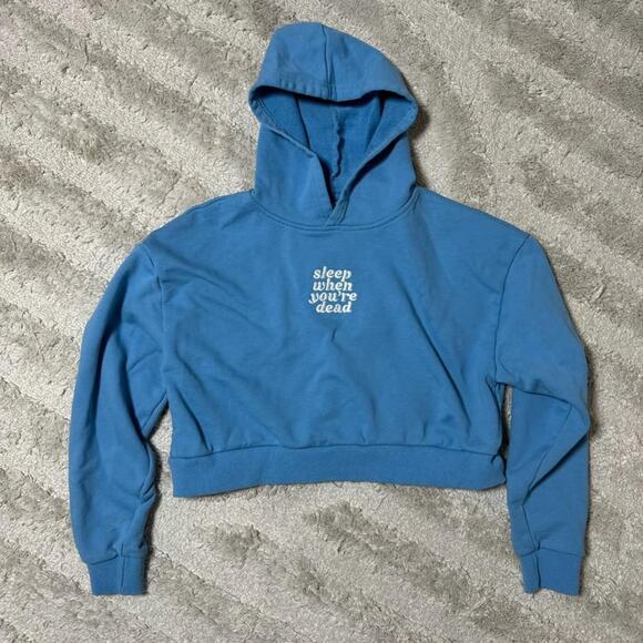 Barstool Sleep When You're Dead Cropped Hoodie - Picture 1 of 4